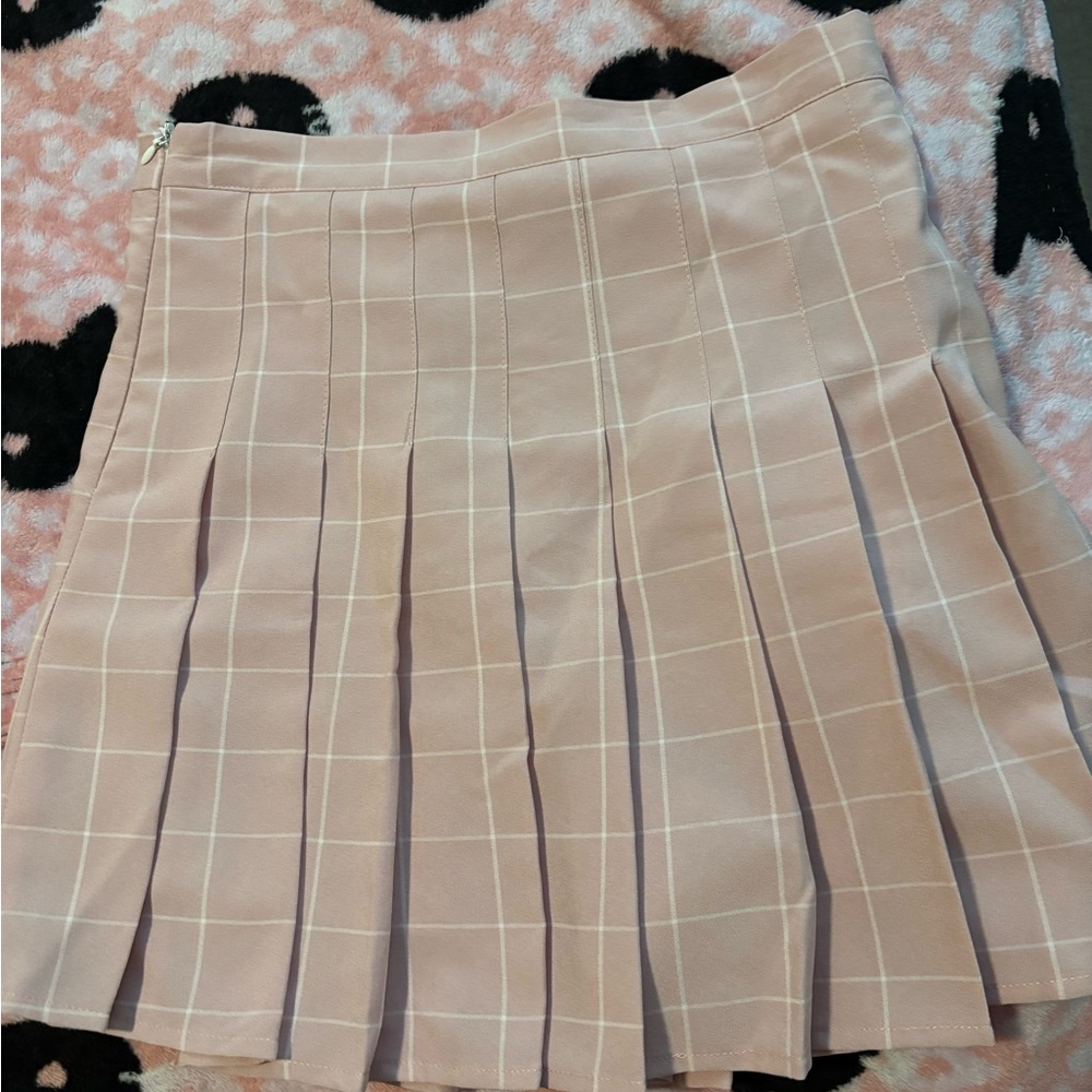 Blush Pink Pleated A-line Skort for teens